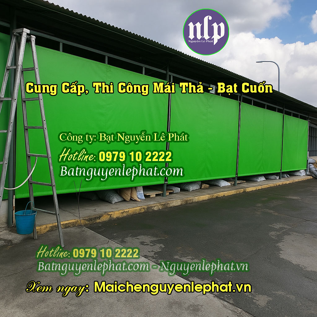 Bạt mái thả che nắng mưa Bạt mái thả che nắng mưa
