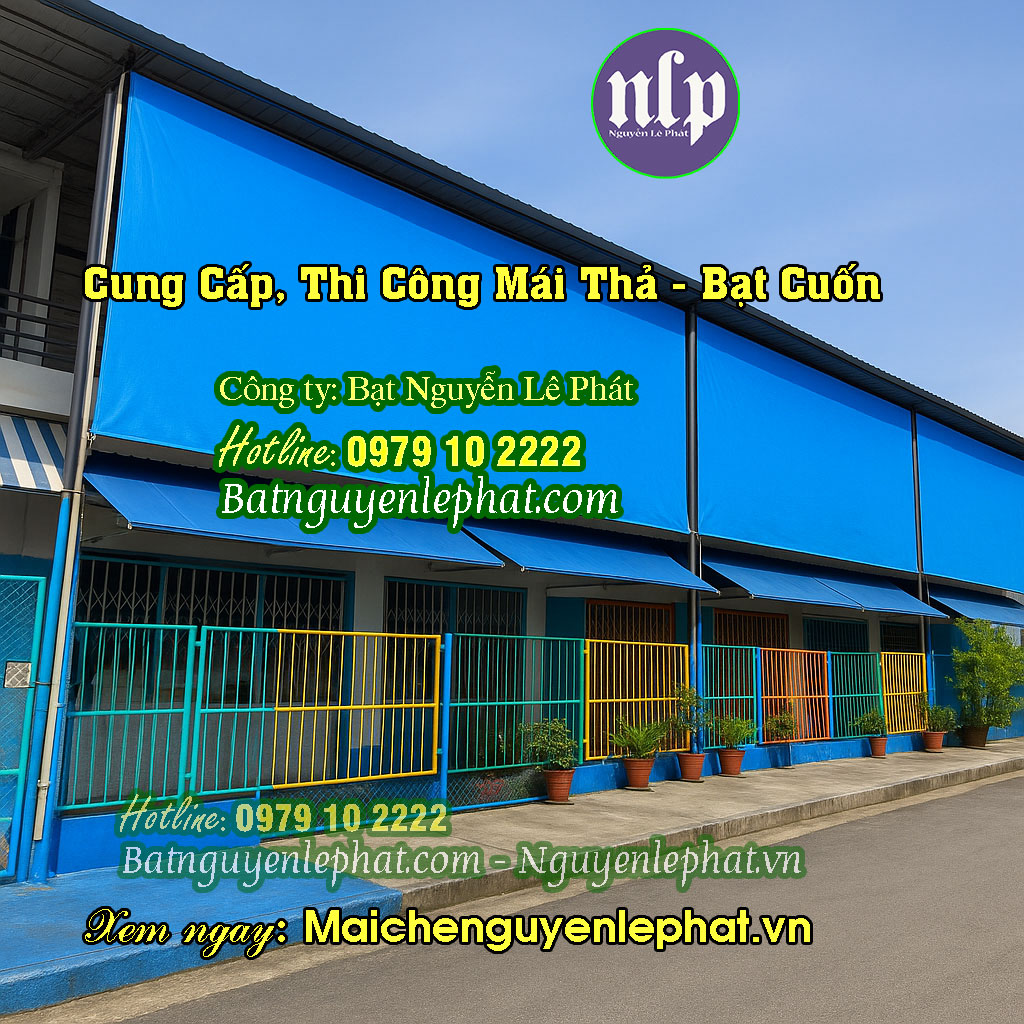 BẠT CUỐN PHỔ BIẾN TẠI THỦ DẦU MỘT Bạt mái thả che nắng mưa