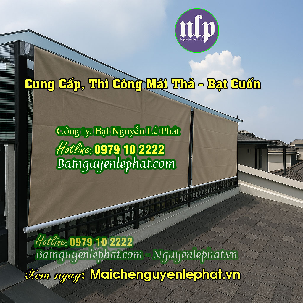 Mái bạt thả che nắng ngoài trời
