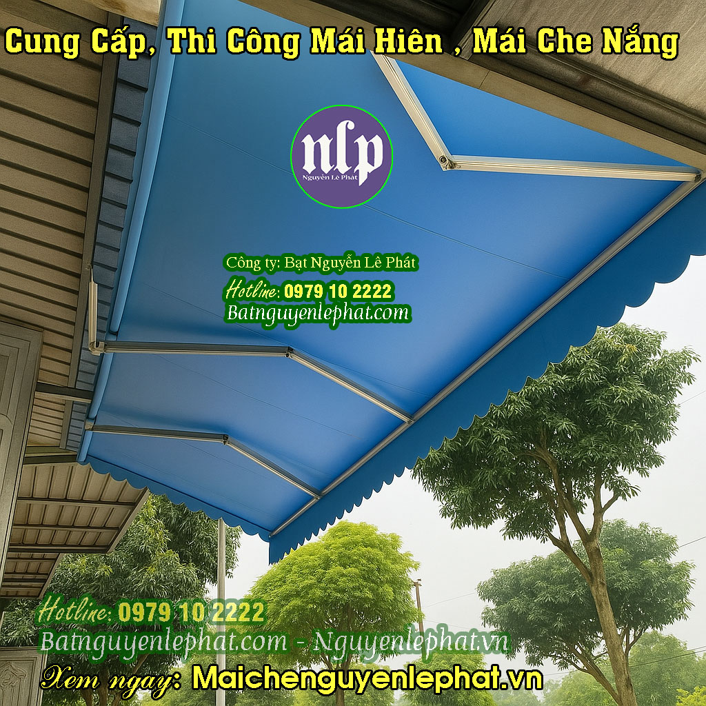 Mái hiên quay tay che nắng mưa trước nhà Mái hiên quay tay che nắng mưa trước nhà