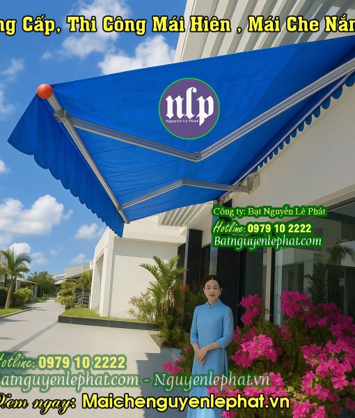 Thi Công Lắp Mái Bạt Che Nắng Hiên Nhà tại Khu Dân Cư Viet Sing Dĩ An