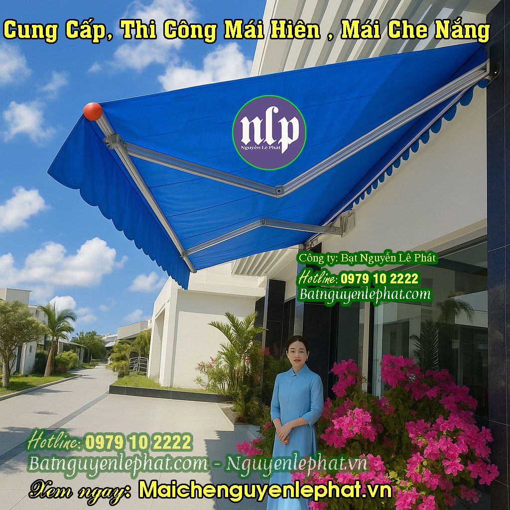 Thi Công Lắp Mái Bạt Che Nắng Hiên Nhà tại Khu Dân Cư Viet Sing Dĩ An