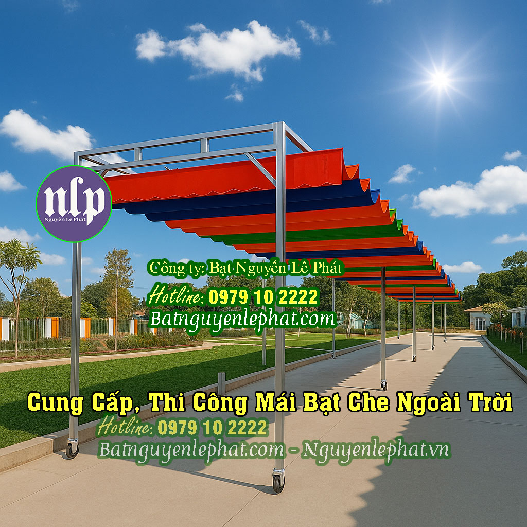 Mái hiên mái xếp, bạt kéo che nắng Phú Cường Thủ Dầu Một