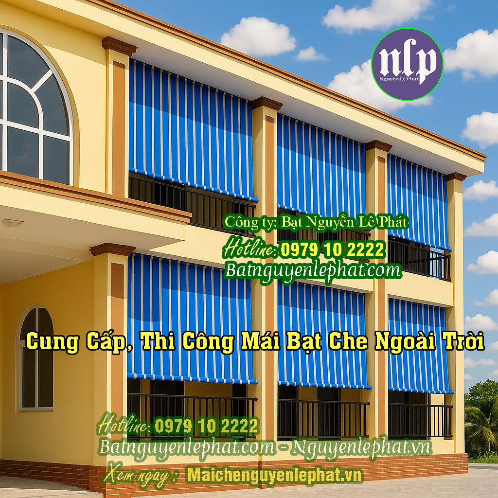 Bạt che nắng ban công sân trường học Bạt che nắng ban công sân trường học