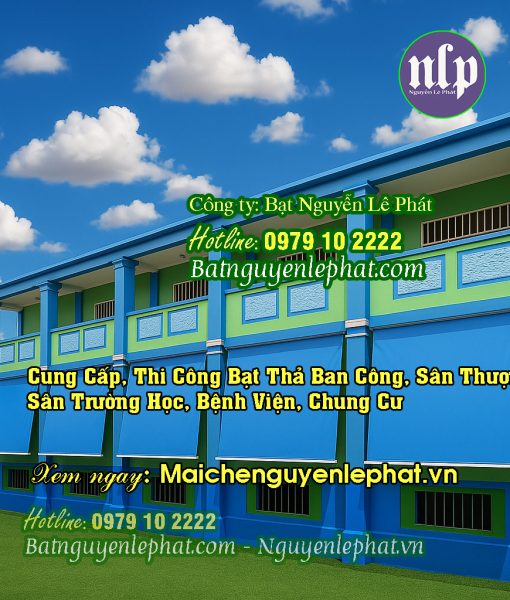 Rèm bạt thả che nắng sân trường