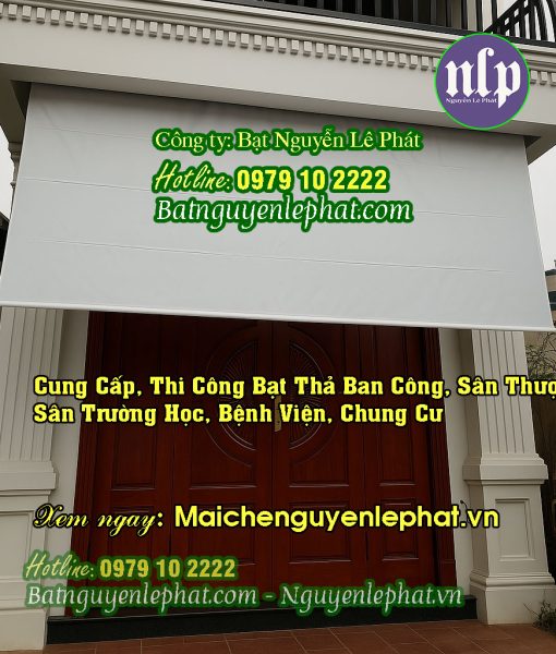 Rèm bạt thả che nắng sân trường học