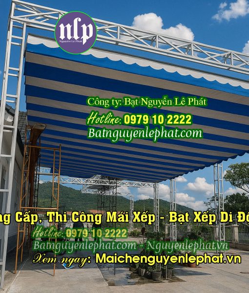Thi công mái bạt che nắng mưa