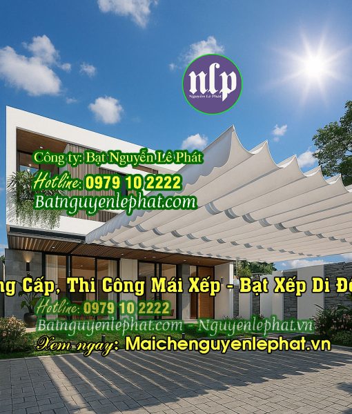 Thi công mái bạt che nắng mưa