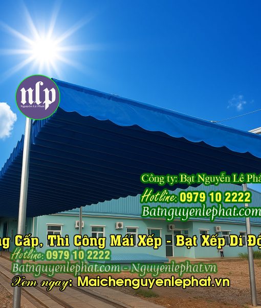 Thi công mái xếp di động