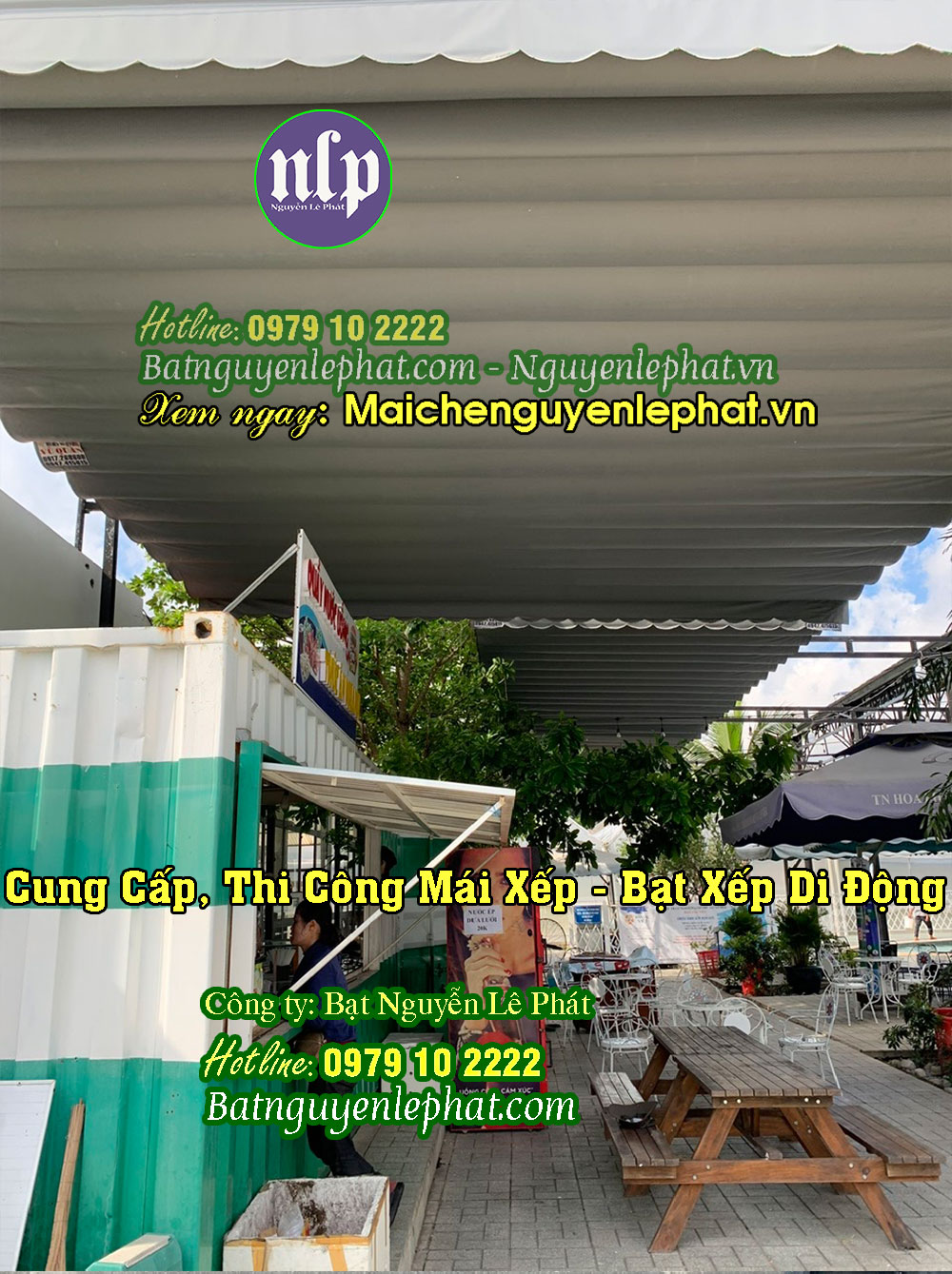Lắp bạt mái che di động