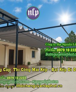 Lắp mái bạt xếp lượn sóng