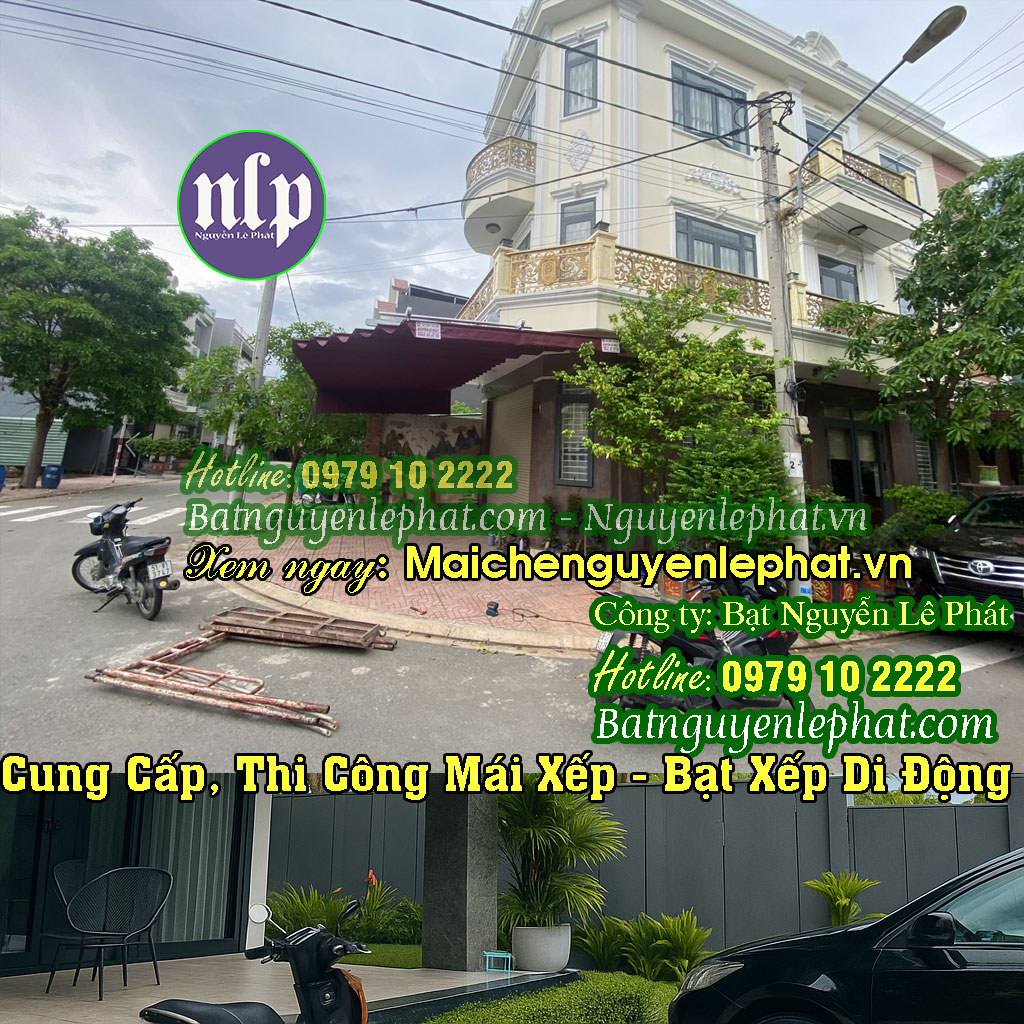 Lắp mái bạt che nắng mưa quay tay