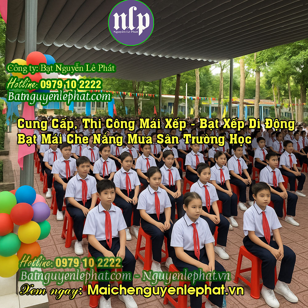 Thi công bạt kéo che nắng mưa sân trường học Thi công bạt kéo che nắng mưa sân trường học