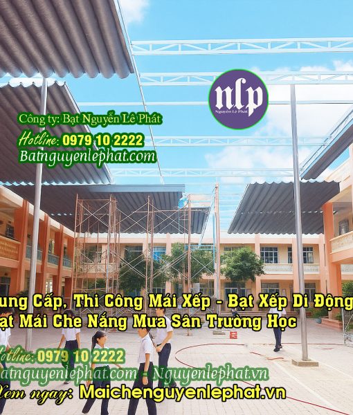 Thi Công Lắp Bạt Mái Che Nắng Sân Trường Học tại Biên Hòa