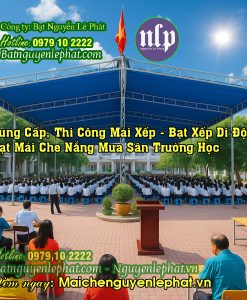 Mái Bạt Kéo Che Nắng Sân Trường Tại Trảng Bom