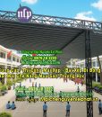 thi công lắp mái che bạt sân trường tại Biên Hòa
