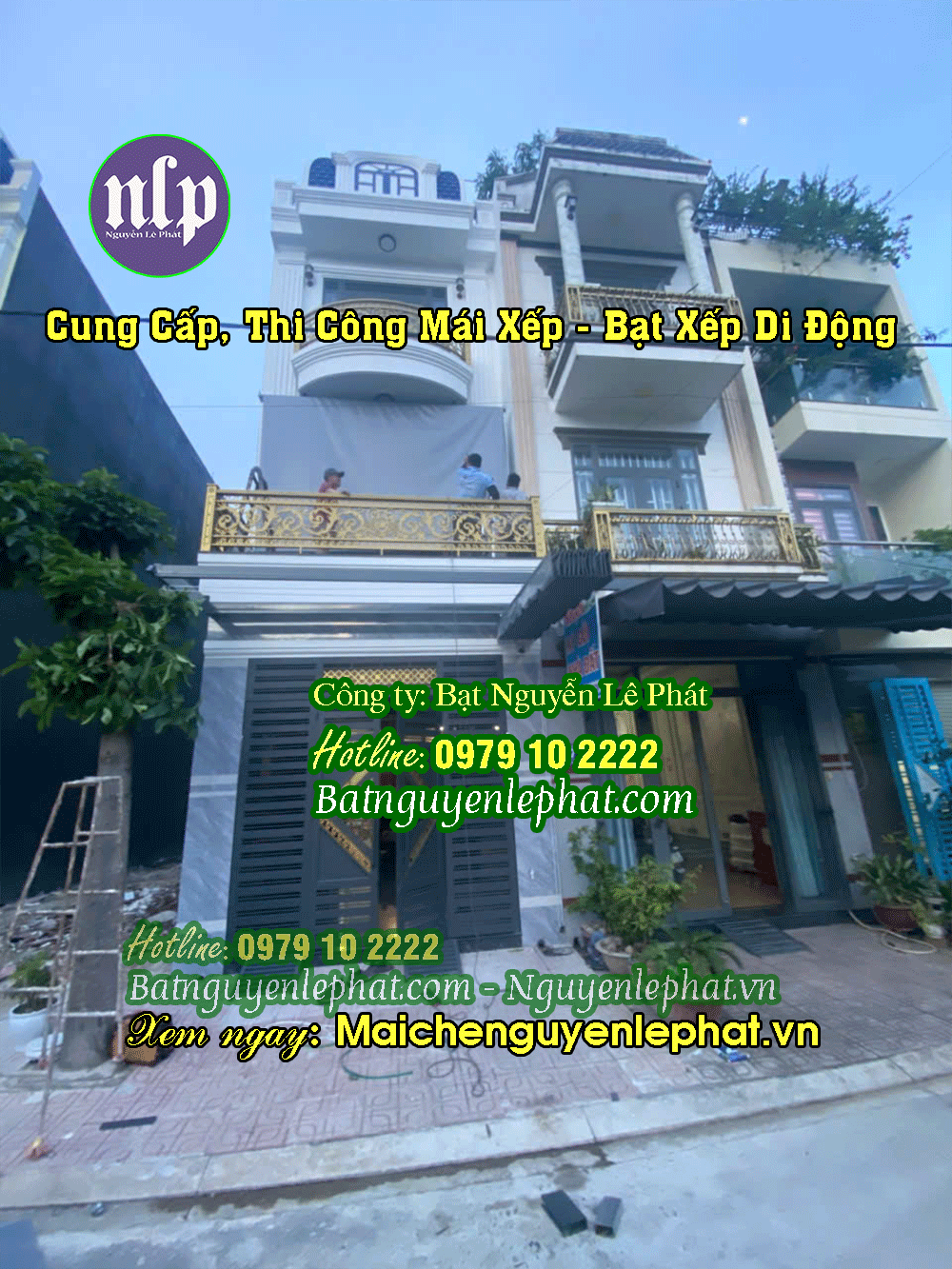 Thay bạt mái che bạt nắng mưa ngoài trời