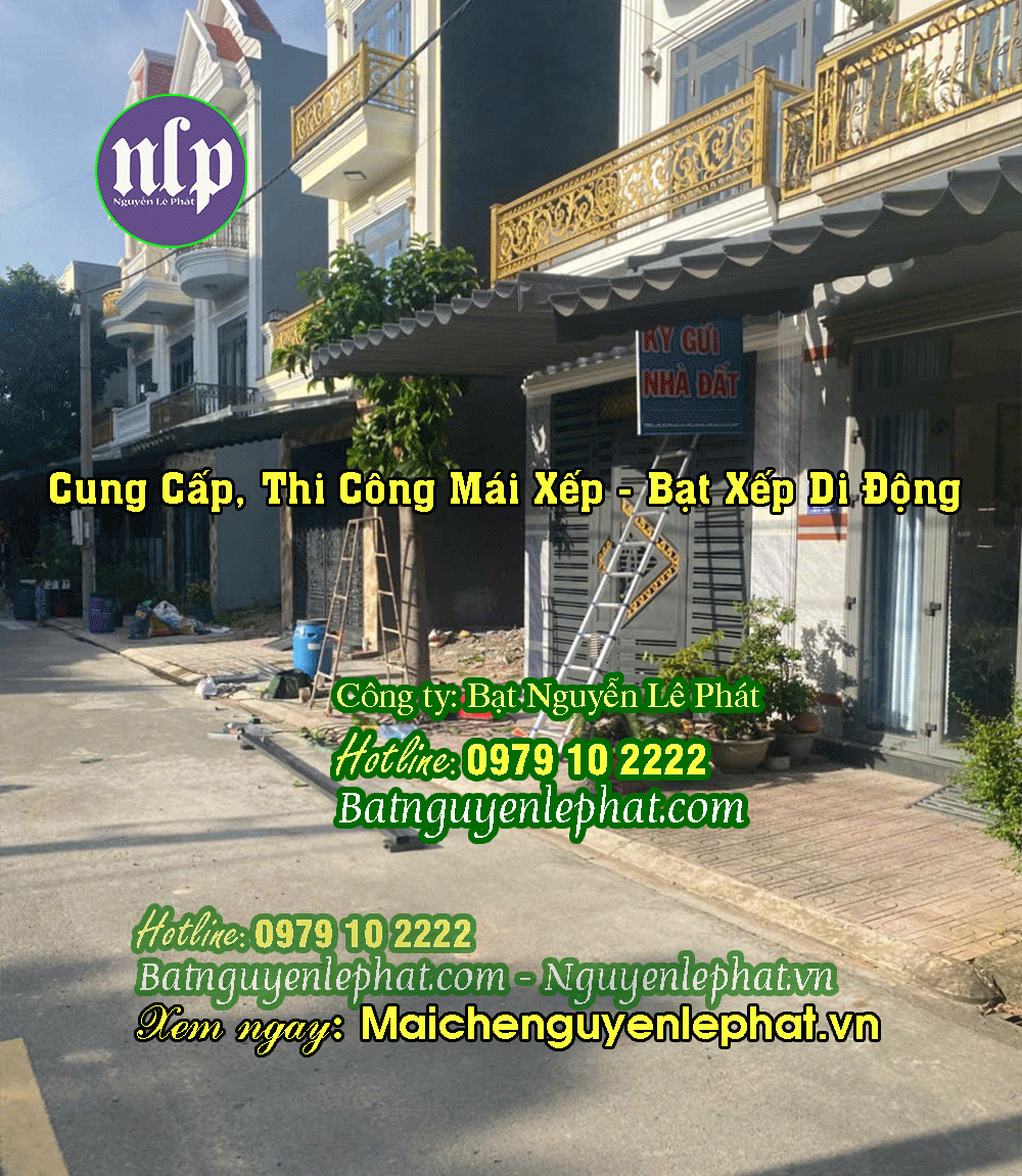 Lắp Làm Mái Bạt Che Nắng Kéo Dây Quay Tay Trước Nhà Miếu Ông Cù, Thuận An, Hồ Chí Minh