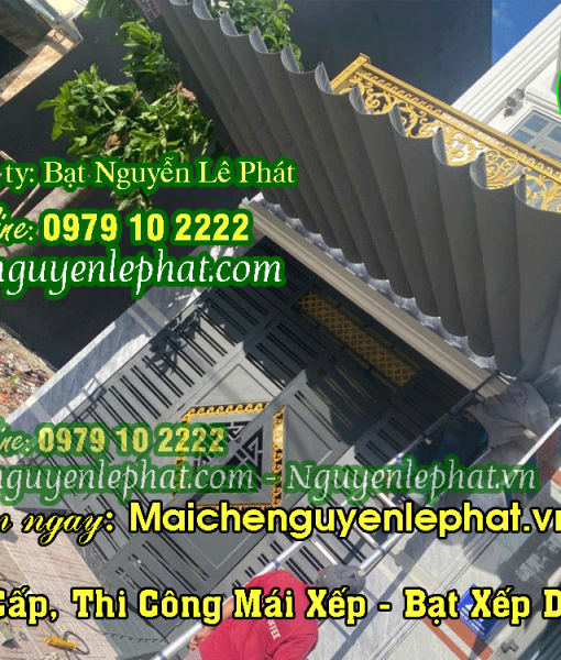 Thay bạt mái che nắng mưa ngoài trời trước nhà