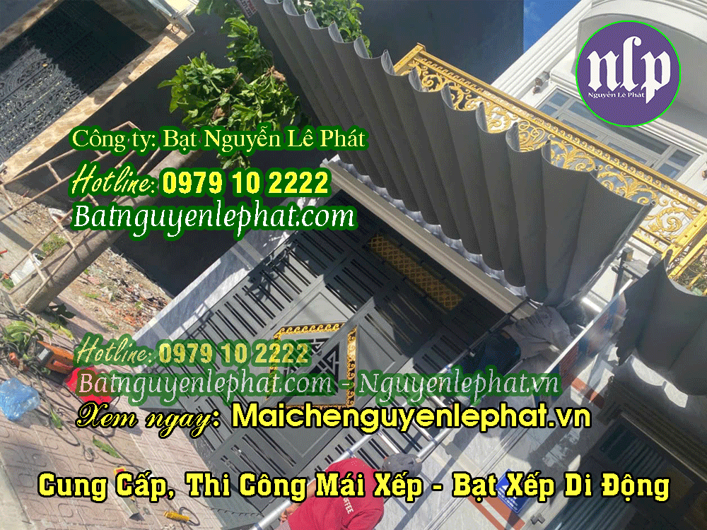 Thay bạt mái che nắng mưa ngoài trời trước nhà