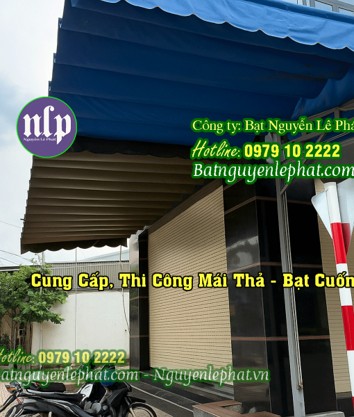 Làm Mái Bạt Kéo Di Động Che Nắng Mưa Trước Sân Nhà Ở Bến Cát Giá Rẻ