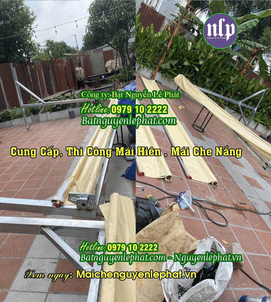 Mái hiên di động chữ A sân trường học