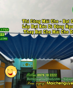 Thi Công Lắp Bạt Mái Che, Bạt Cuốn Xếp Mái Hiên Kéo Quay Tay Tại Thuận Giao – Thuận An