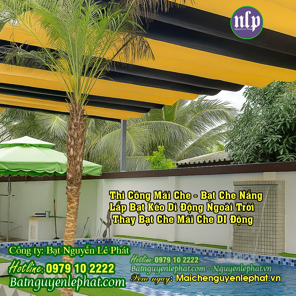 Thay bạt che hồ bơi, resort Bình Dương