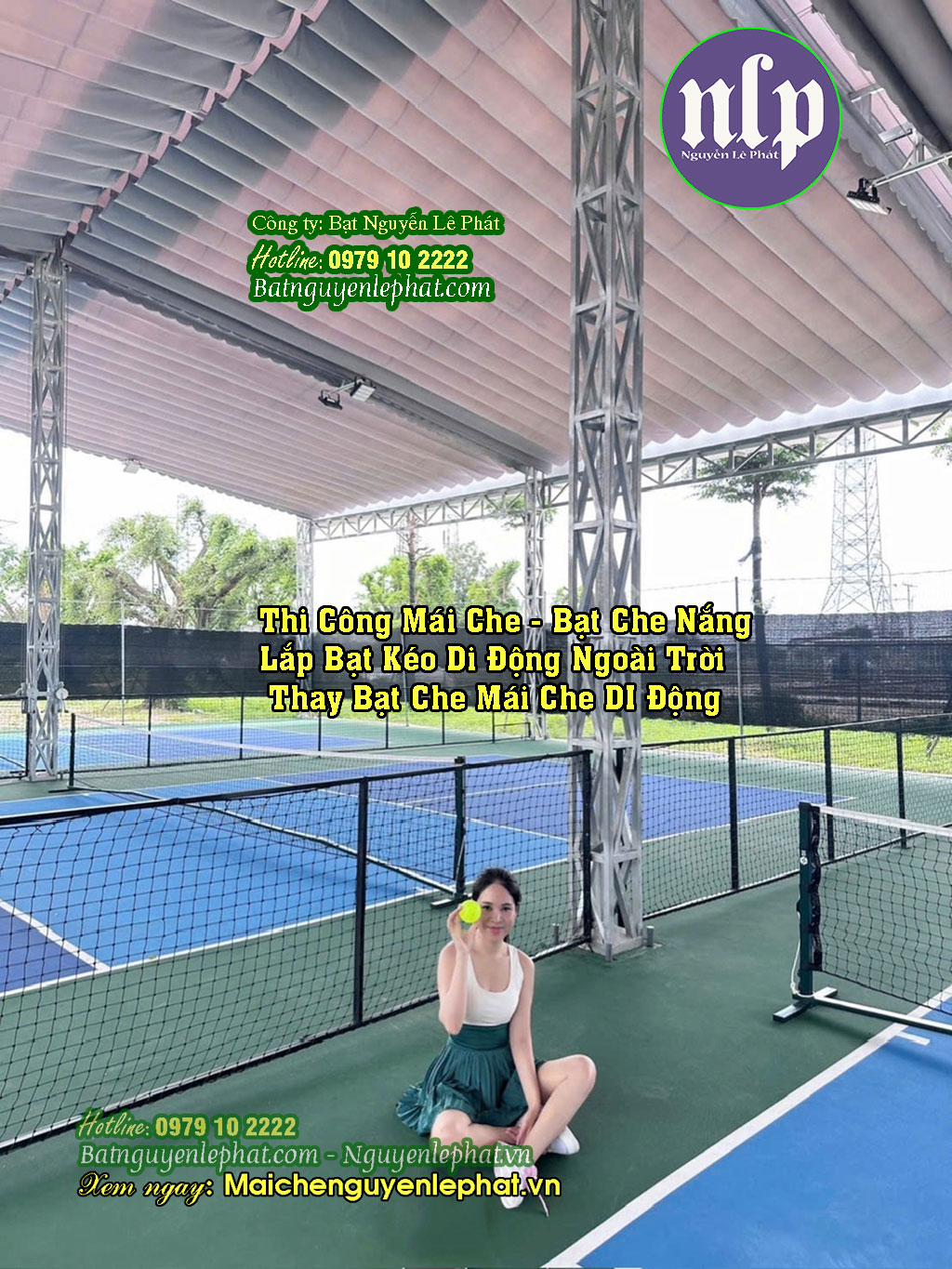 Thi công mái che sân Pickleball đẹp